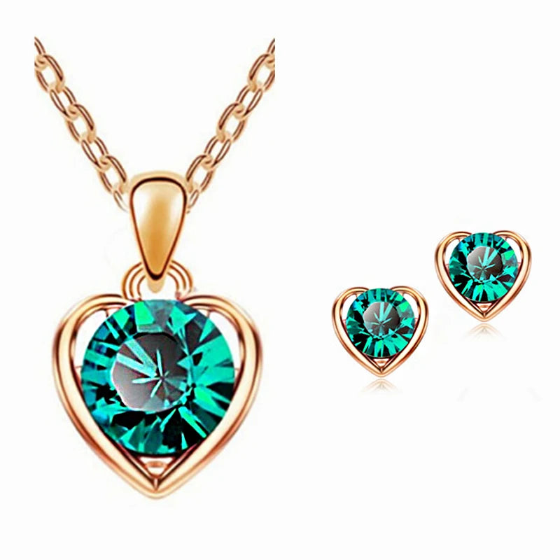 Fashion Silver Color Necklace Earrings Cubic Zirconia Jewelry Sets Elegant Crystal Zir close-up view