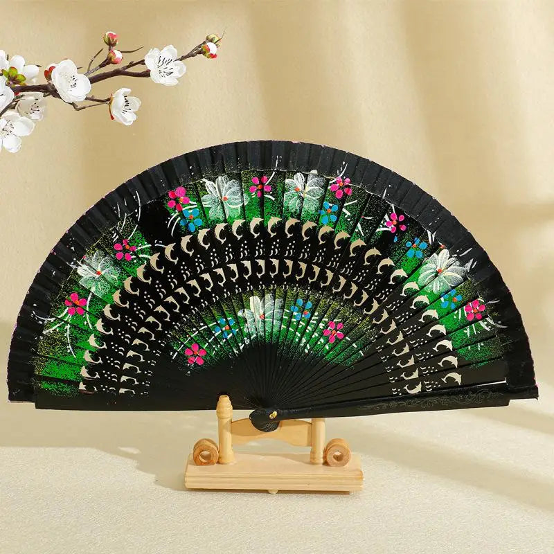 Folding Fan for Dancing and Decoration | Spanish Hand Crafted Wood Fan alternate view