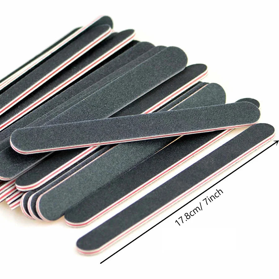5Pcs Emery Board Nail Files, Straight Sandpaper Files for Nail Art DIY Manicure close-up view