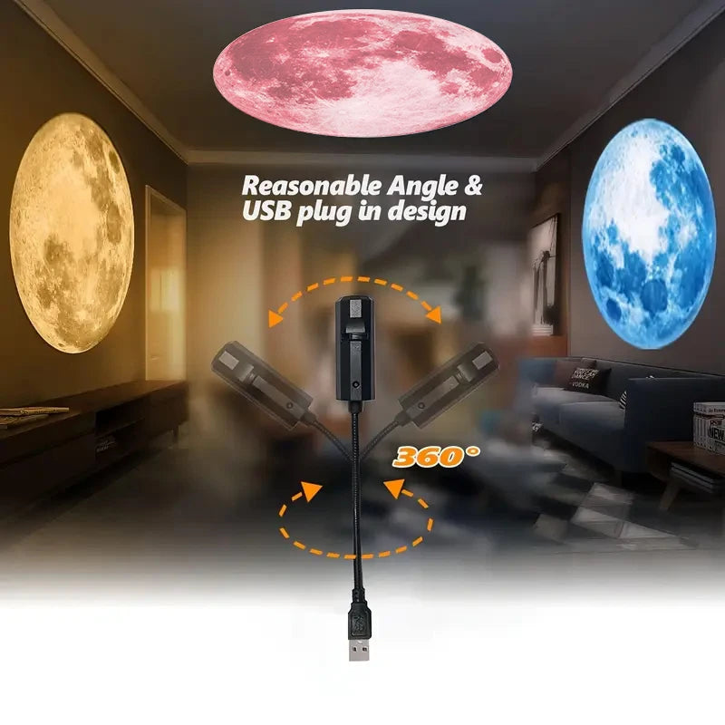 Moon Projection Lamp | Romantic USB Night Light for Bedroom Atmosphere detail view