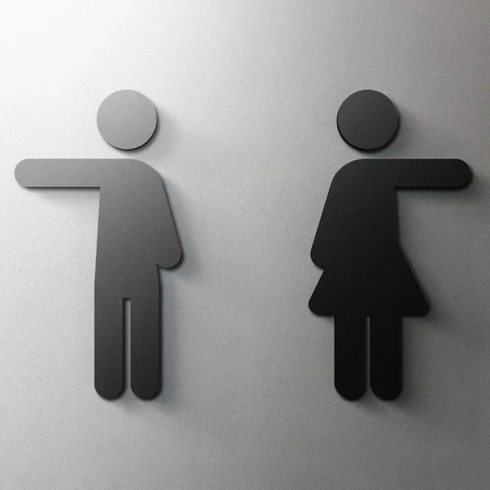 CIFBUY Acrylic 3D WC Toilet Door Sign Modern Self-Adhesive Salon Restaurant Hotel Mini close-up view