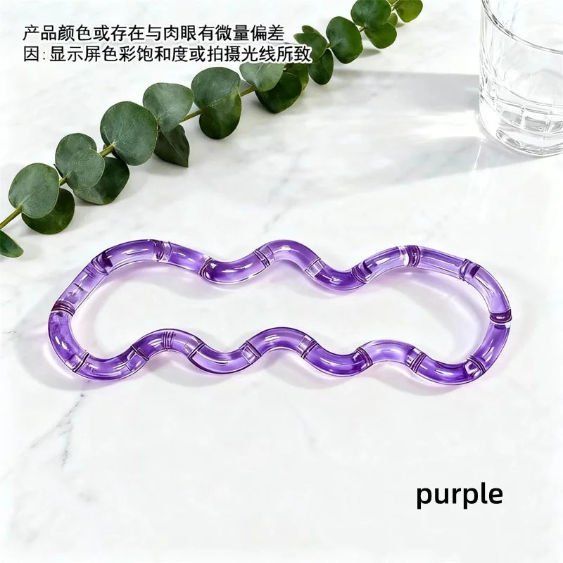 Deformable Rope Fidget Toy | Rainbow Stress Relief Sensory Toy close-up view