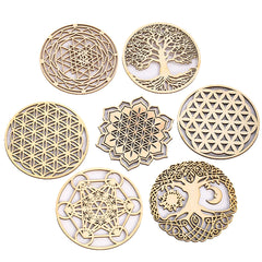 Wooden Sacred Geometry Wall Hanging | Rustic Yoga Meditation Decor
