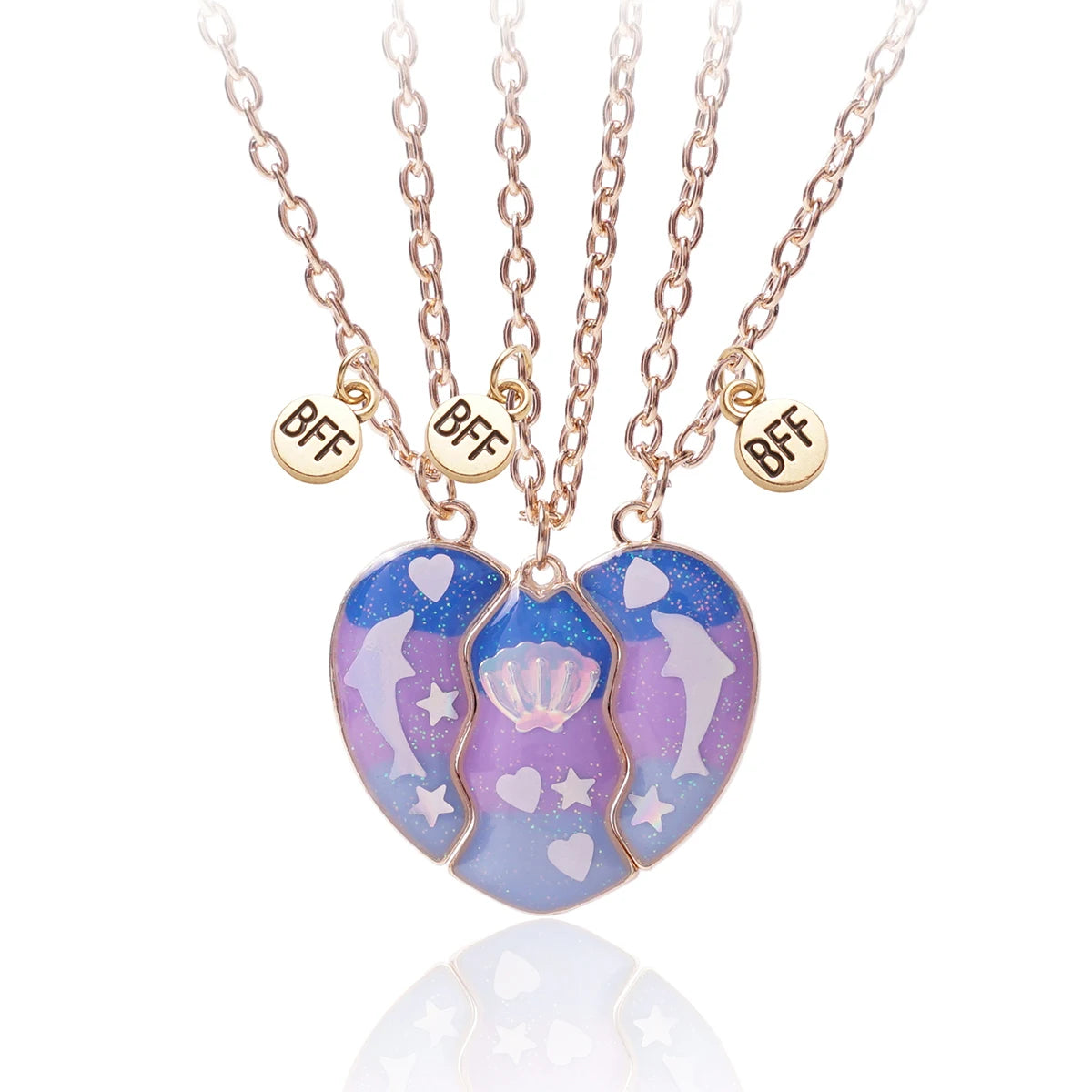 3 Pcs/set Best Friends Pendant Necklace For Woman Magnetic Adjustable Rainbow Daisy L lifestyle view