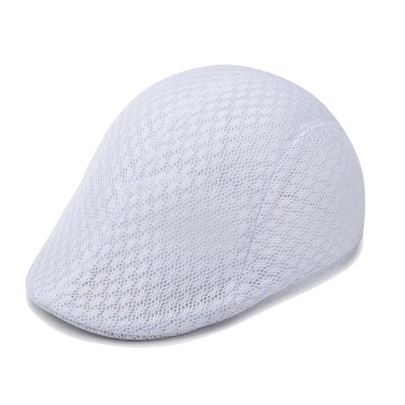 Breathable Mesh Beret Hat for Summer | Unisex Newsboy Flat Cap alternate view