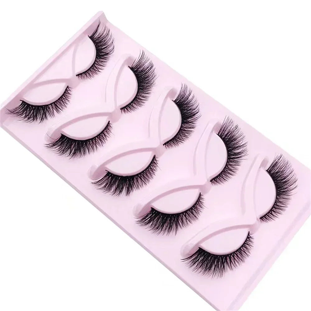 5 Pairs Cat Eye Lashes Long Lashes Cat Eye Look Wispy Lashes Eye End Elongated Strip lifestyle view