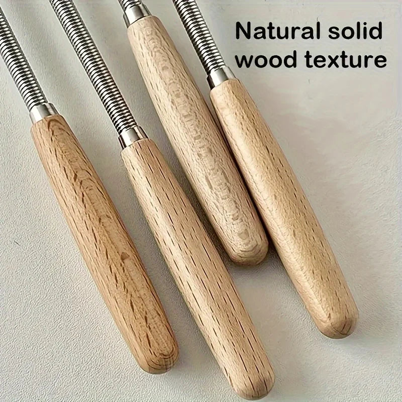 Stainless Steel Mini Egg Beater Wooden Handle Whisk Egg Mixer Baking Baking Set Home alternate view