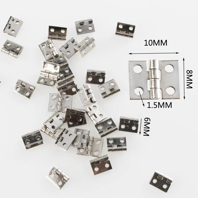 50Pcs Tiny Golden Mini Metal Hinges for 1/12 Dollhouse Miniature Furniture | Cabinet alternate view