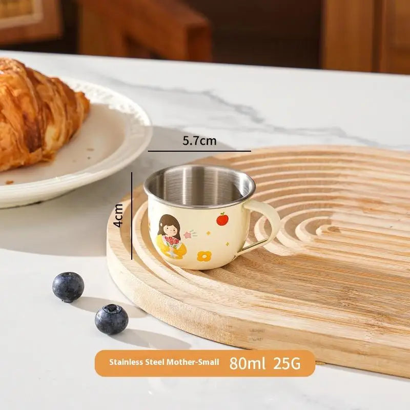 〔CC11〕80/220ml Stainless Steel Water Cup Mug For Kids Anti Scalding Milk Coffee Cup additional angle