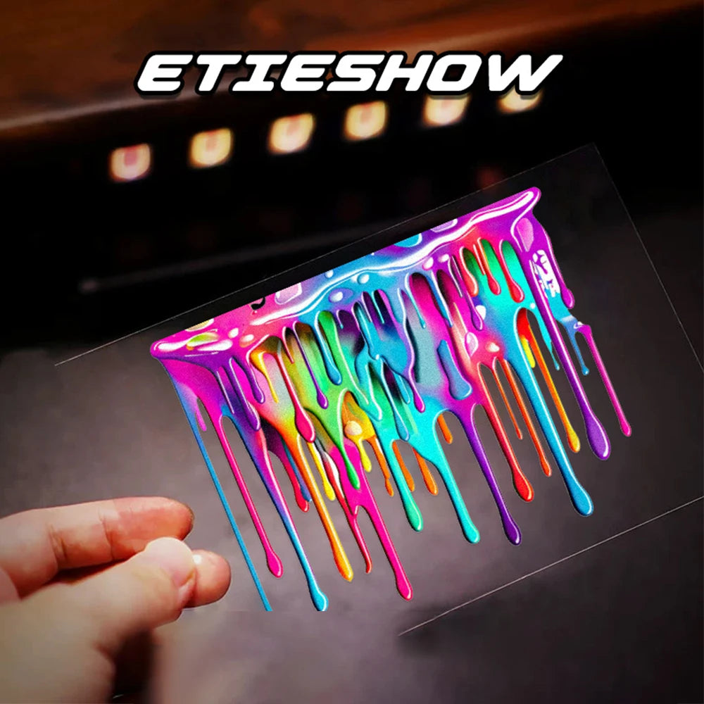 Car Interior Stickers Dopamine Colored Vinyl Reflective Car Stickers close-up view