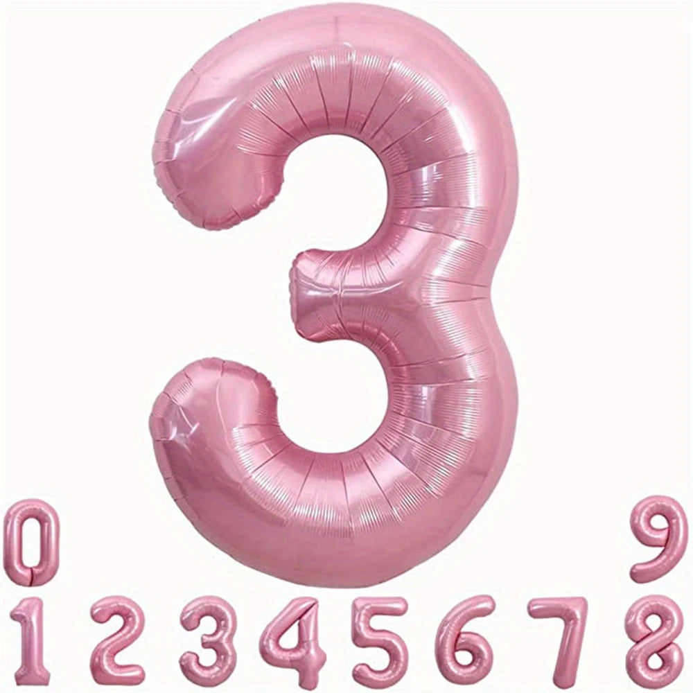40-Inch Pink Foil Number Balloon | Birthday Party Decoration detail view