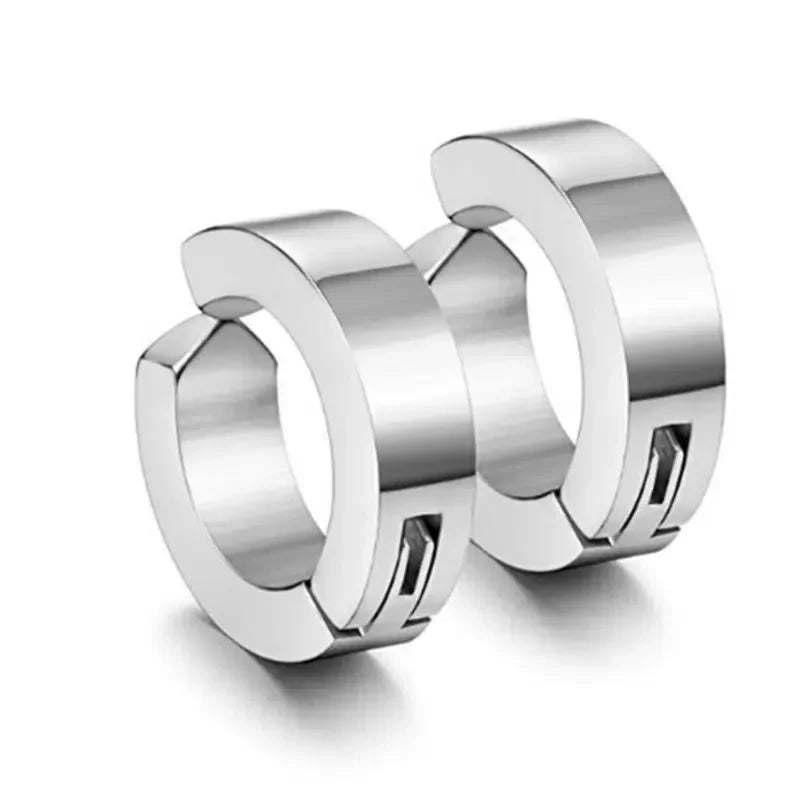 1/6 Pairs Stainless Steel Cross Pendant Clip Earring Non Piercing Fake Hoop Stud Earring detail view