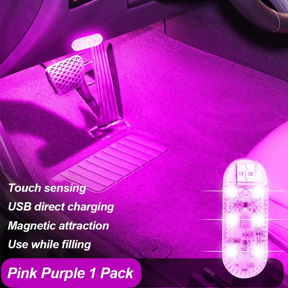 LED Car Mini Touch Light USB Charging Portable Auto Roof Ceiling Reading Night Lamp Wire detail view