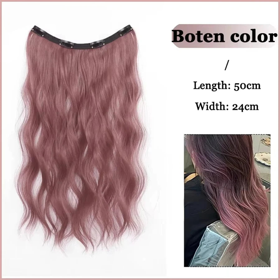 Synthetic Long Straight Clip In Hair Extension | 4 Clips Hidden Hair Piece Wig detail view