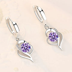 925 Sterling Silver New Woman Fashion Jewelry High Quality Blue Pink White Purple Crysta detail view