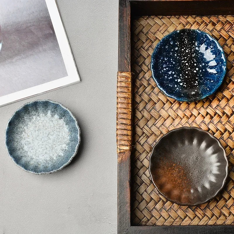 Japanese Sauce Dish | Ceramic Seasoning Dish for Barbecue and Snacks additional angle