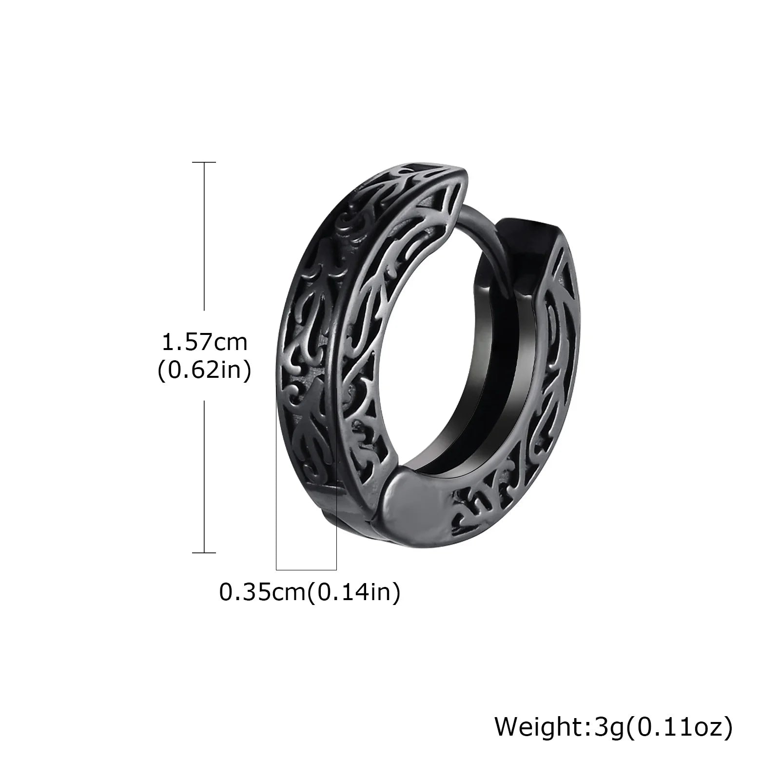 Totem Hoop Earrings for Men and Teens | Hypoallergenic Stainless Steel Huggies alternate view