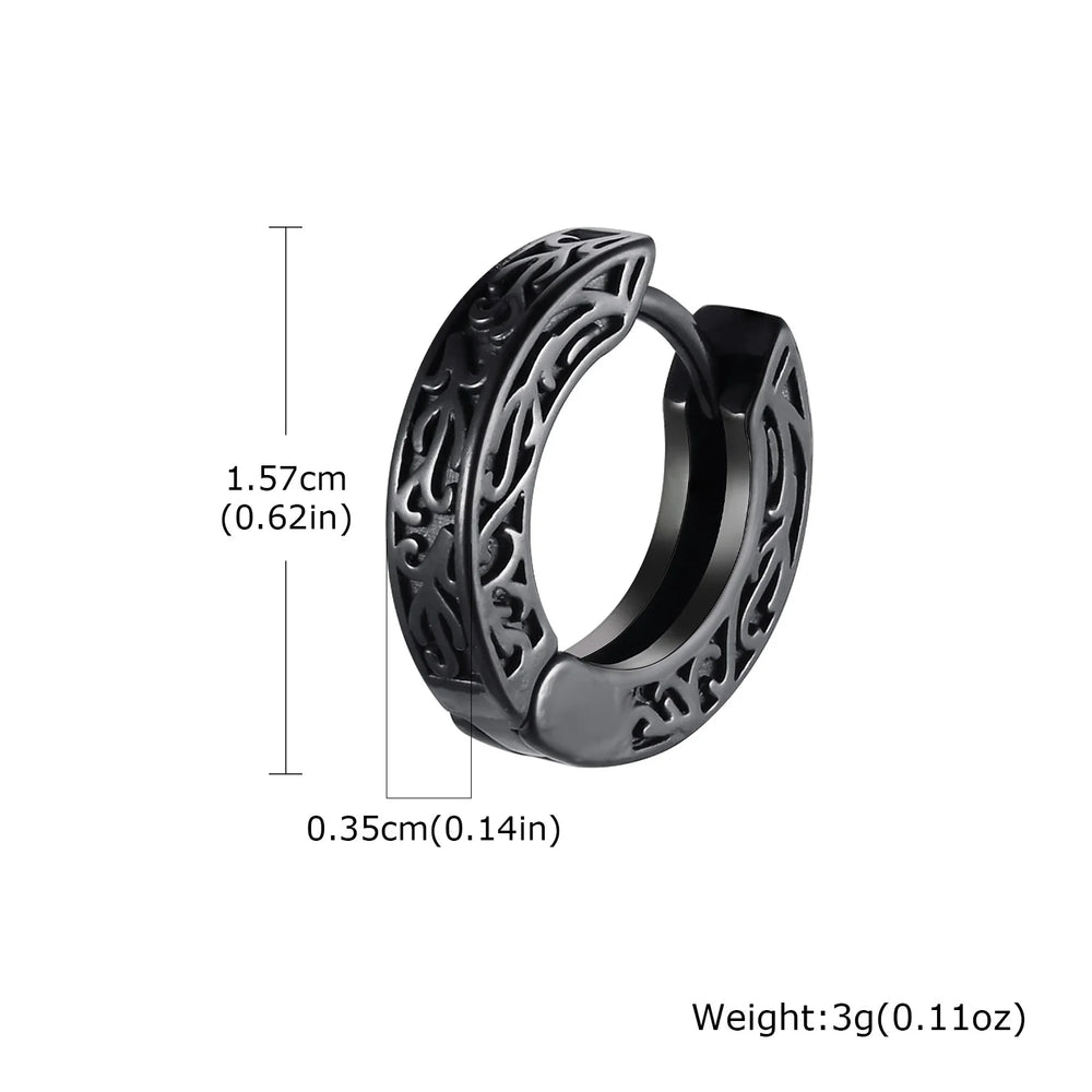 Totem Hoop Earrings for Men and Teens | Hypoallergenic Stainless Steel Huggies alternate view