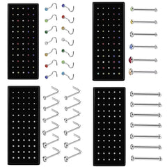 40/60 Pcs/Set Crystal Stainless Steel Nose Piercing Pack Straight Nose Ring Kit L Nos alternate view