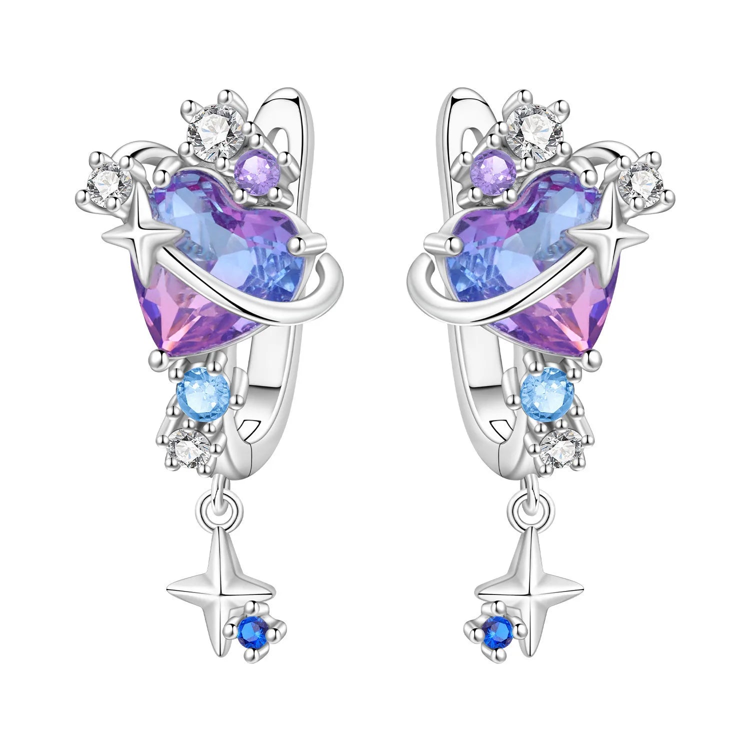 PANPOKI 925 Sterling Silver Cupid Arrow Love Earring Original Jewelry Drop Earrings W lifestyle view