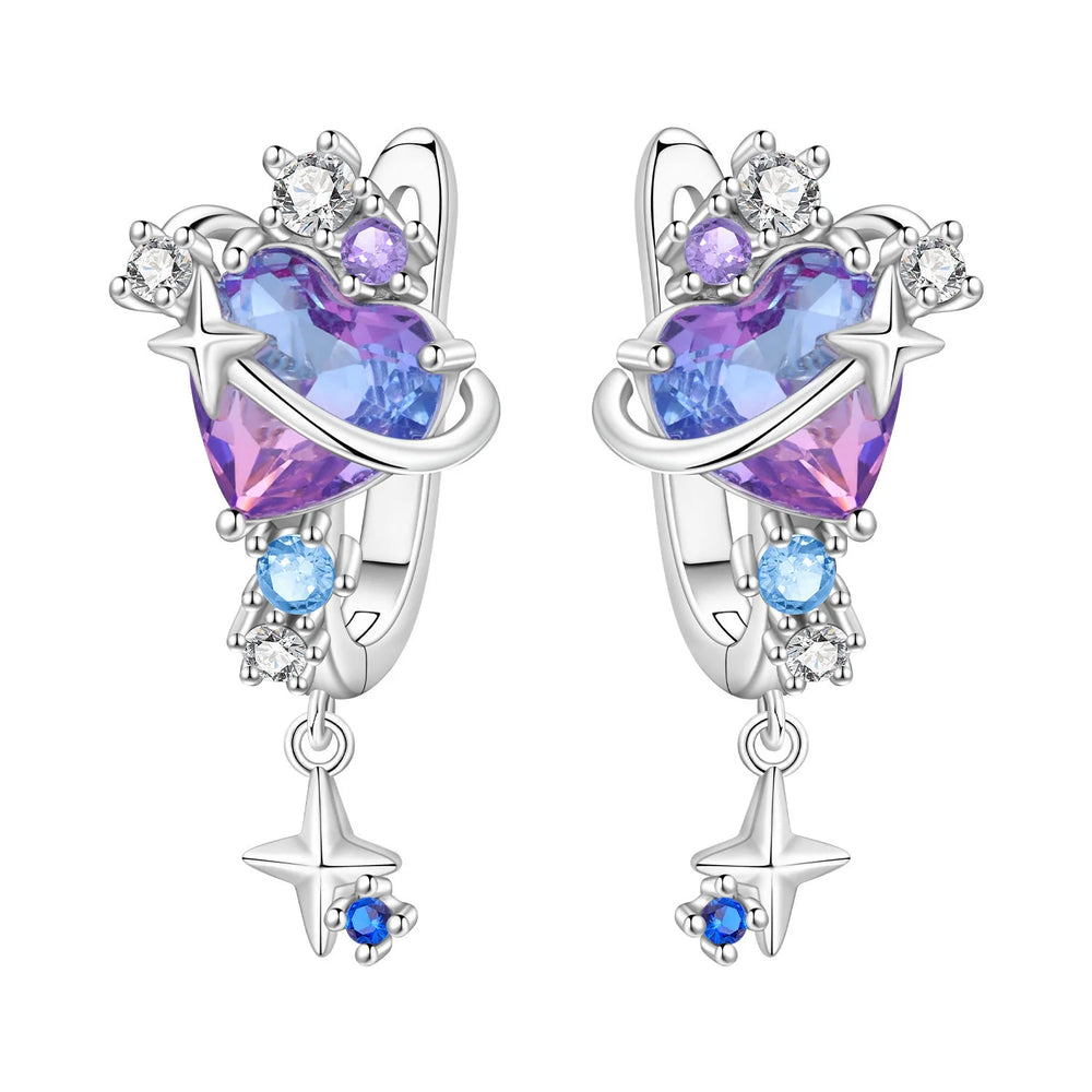 PANPOKI 925 Sterling Silver Cupid Arrow Love Earring Original Jewelry Drop Earrings W lifestyle view