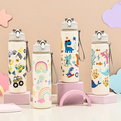 Little Dinosaur Cartoon-Themed Straw Cup, Large Capacity 800ml, Cute Portable Sports alternate view