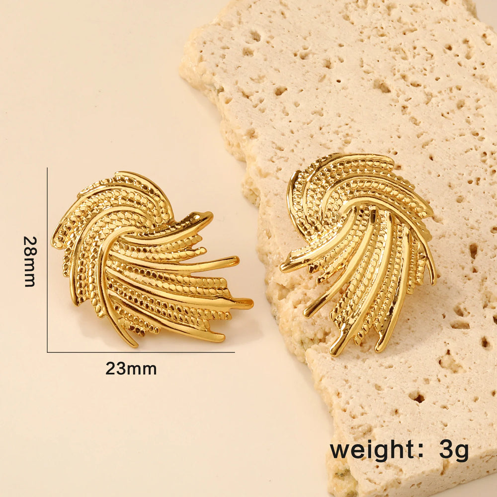 LUXUKISSKIDS Fairy Flower Earrings Stud | Gold-Plated Stainless Steel Piercing Jewelr alternate view
