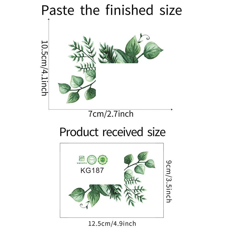Green Leaves Plant Wall Stickers | Self-Adhesive Tropical Switch Decals for Home Deco lifestyle view