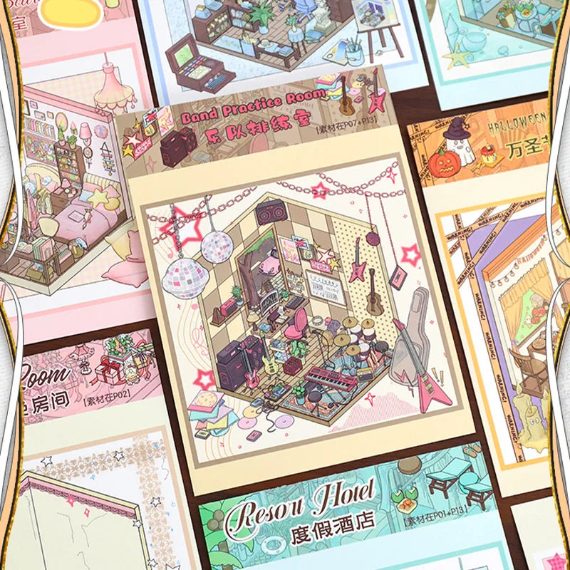 Mr. Paper Modern Art Architecture Sticker Book 29pcs | Miniature Room Design and DIY Jou detail view