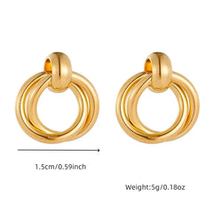 316L Stainless Steel Pearl Round Stud Earrings for Women detail view
