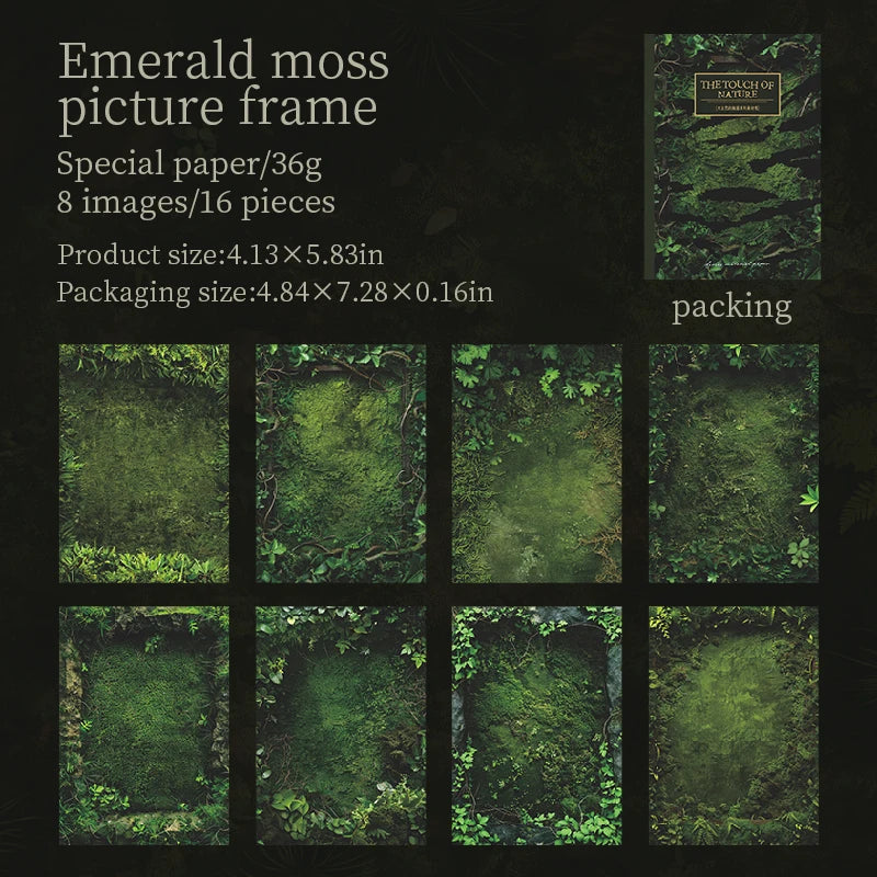 16 Sheets Nature Green Moss Theme Specialty Paper | Scrapbooking and Craft Supplies additional angle