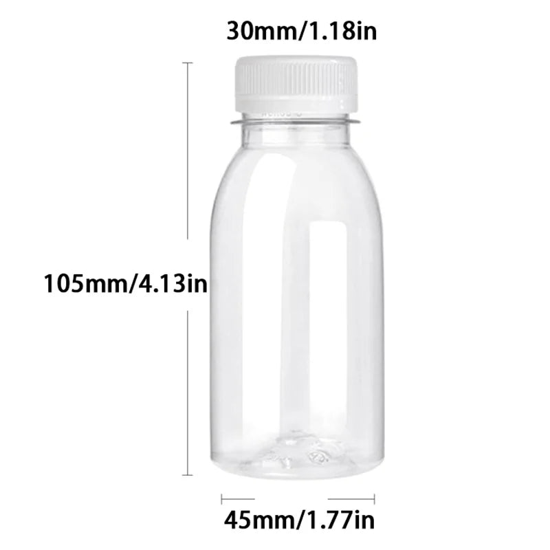 6pcs Small Plastic Bottle 100ml Milk Bottles Small Juice Bottles Leakproof Milk Bot additional angle