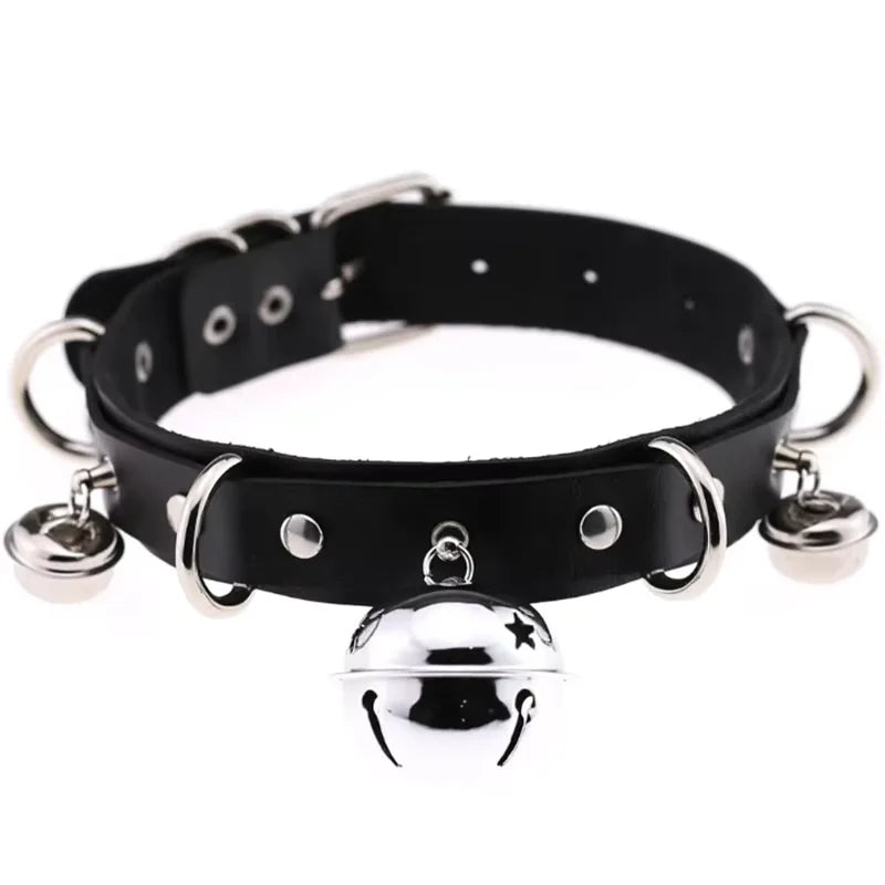 Pink Harajuku Gothic Spike Rivet Star Necklaces Collares Hip Hop Rock Black Bowknot PU L detail view