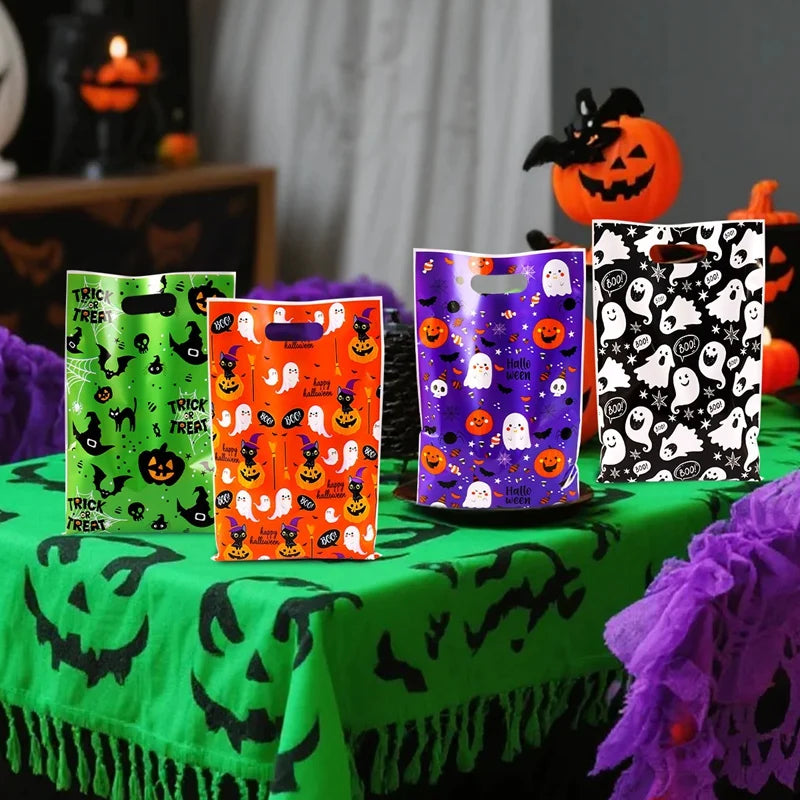 10/20/50pcs Scary Halloween Candy Bags Pumpkin Ghost additional angle