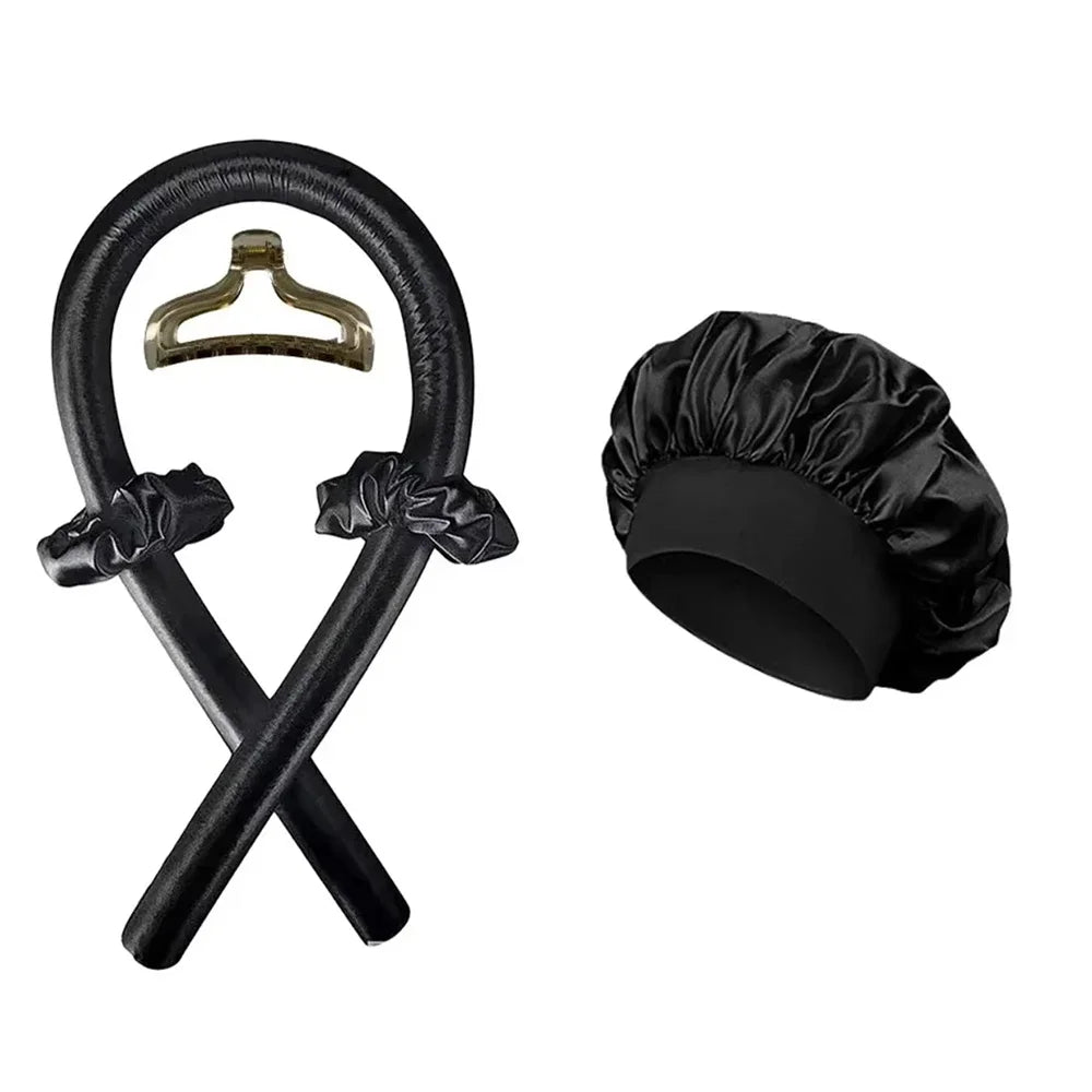 Heatless Curling Rod Set | No Heat Hair Curlers for Long Hair close-up view