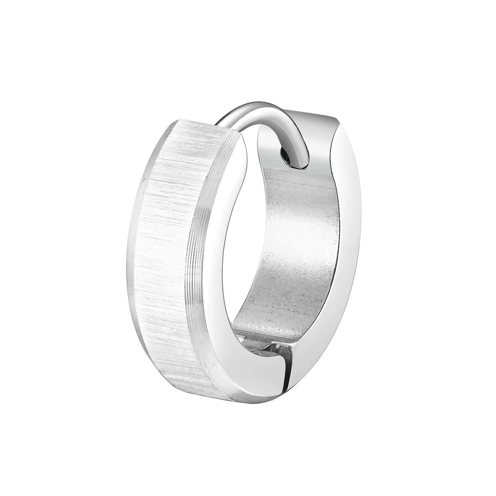 Vnox Anti Allergy Stainless Steel Hoop Earrings, Unisex Simple Metal Huggies Earrings, B detail view