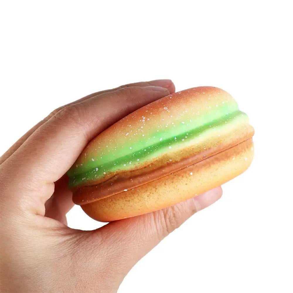 Squishy Hamburger Stress Ball | Sensory Toy for Stress and Anxiety Relief close-up view