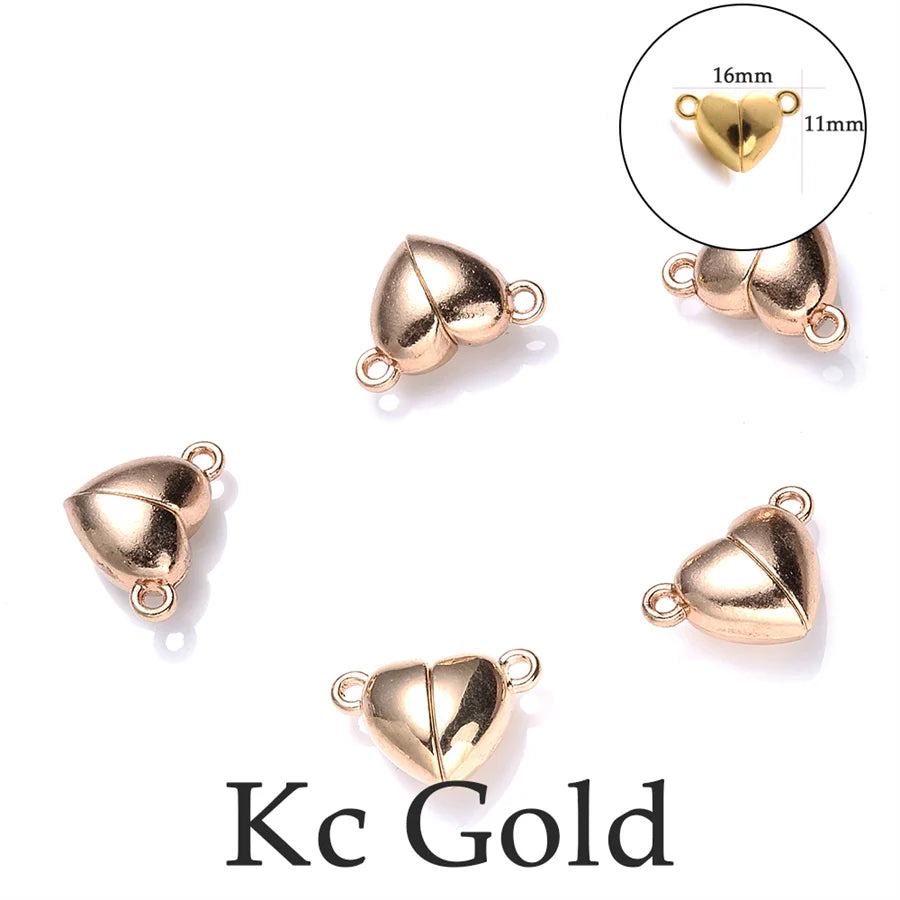 Heart Round Magnetic Clasps Set | DIY Jewelry Connector Charms alternate view