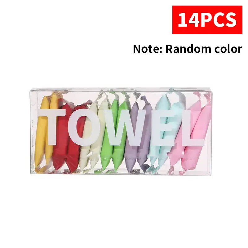 14/7PCS disposable compressed towel cloth thickened cotton bath towel travel cleaning fa detail view