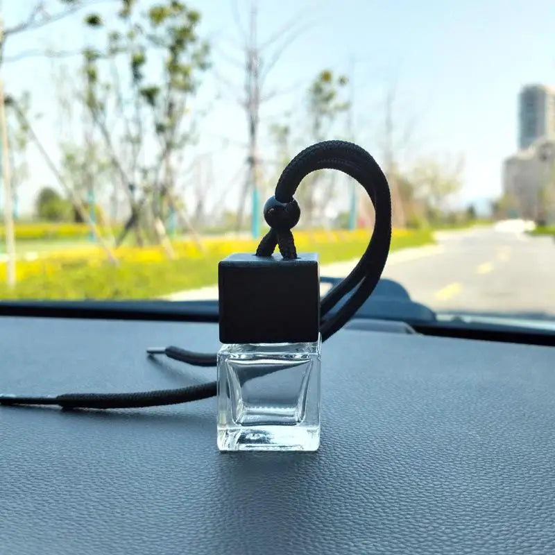 Square Glass Car Essential Oil Diffuser Pendant detail view