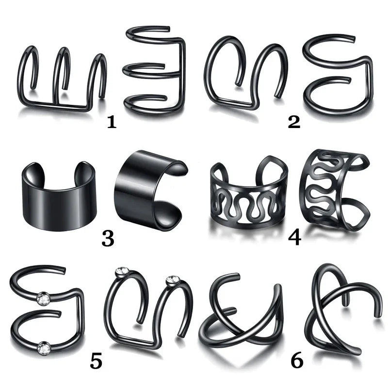 12PCS Hair Cuffs Beads for Braid Rhinestone Hair Piercing Rings Pigtails Decorations for detail view