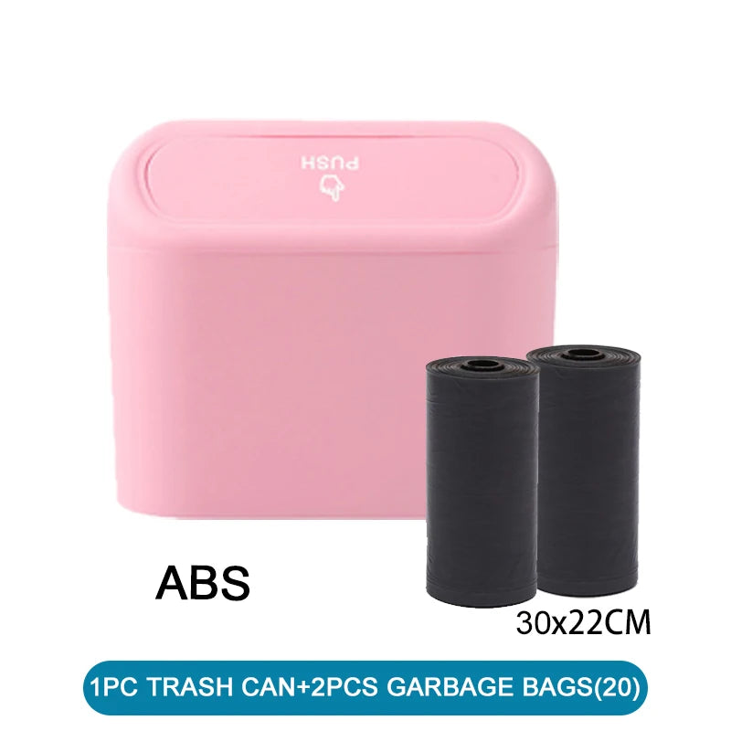 1/2/3Pcs Car Trash Can (with Lid) Contains 60 (300) Garbage Bags, Small Car Trash Can lifestyle view