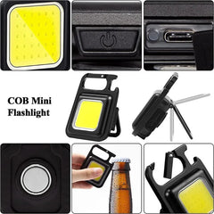 Portable COB Keychain Flashlight | Rechargeable LED Work Light alternate view