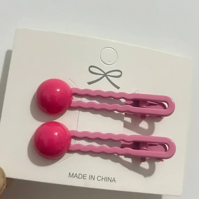 2Pcs/Set Simple Hair Clips For Girls Cute Hair Barrettes Baby Hairpins Kids Headwear lifestyle view