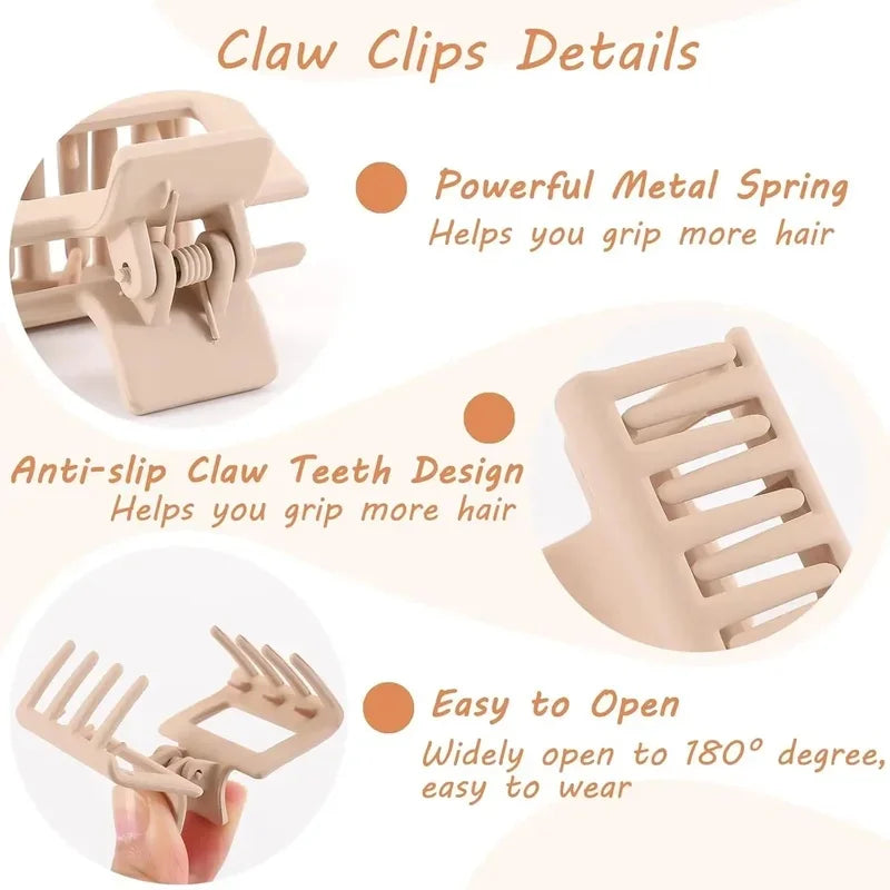 10/20/30Pcs Small Flower Hair Claw Clips for Women Girls Matte Rectange Jaw Clips Semicircle Barrettes for Thin Hair