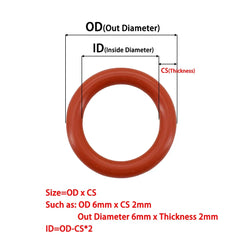 Food Grade Silicone O-Ring Sealing Gasket Set | Red VMQ Rubber Washers for Cookers alternate view