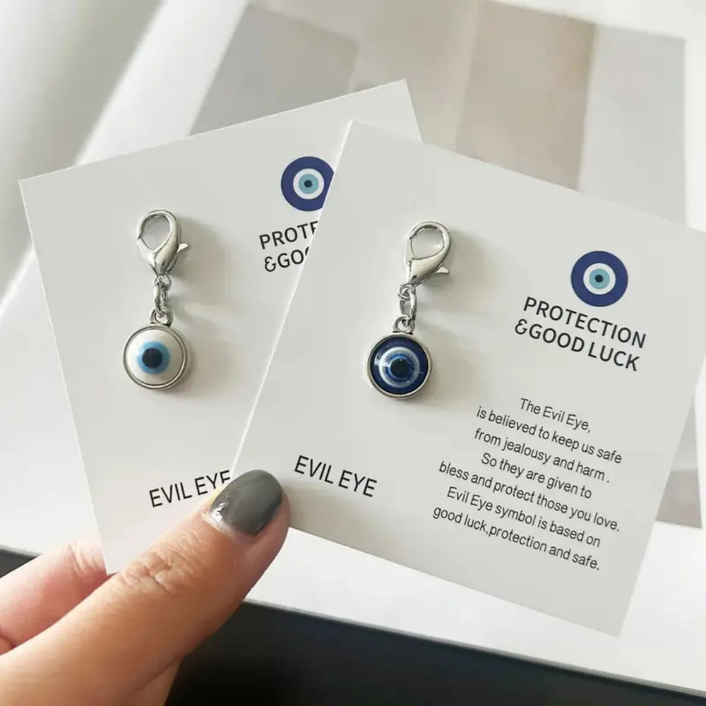 New Blue Evil Eye Keychain Pendant Protection Good Luck English Good Luck Card Exquisite Gift