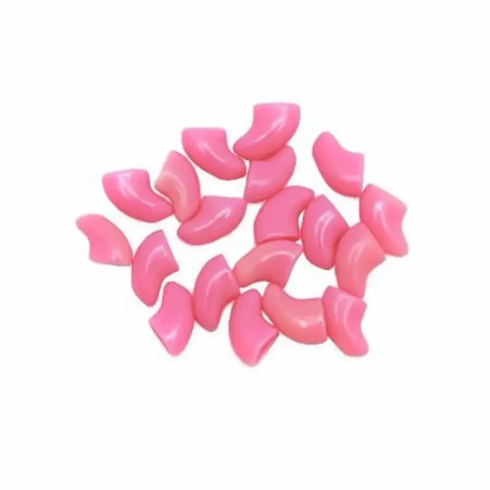 Lovely 20pcs Silicone Soft Cat Nail Caps Cat Nail Covers Pet Claw Paws Caps Adhesive G close-up view