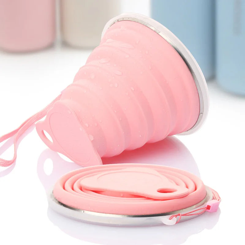 Silicone Foldable Cup Collapsible Telescopic Cute Water Bottle Outdoor Travel Child additional angle