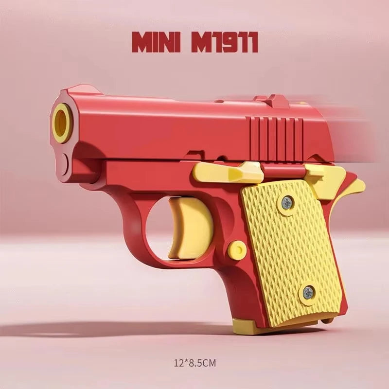 3D Printed Gravity Fidget Stress Relief Mini Pistol Toy | Manual Burst Decompression lifestyle view